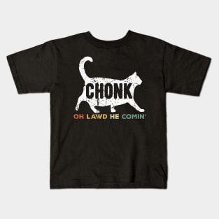 Oh Lawd He Comin Chonk Cat Funny Kids T-Shirt